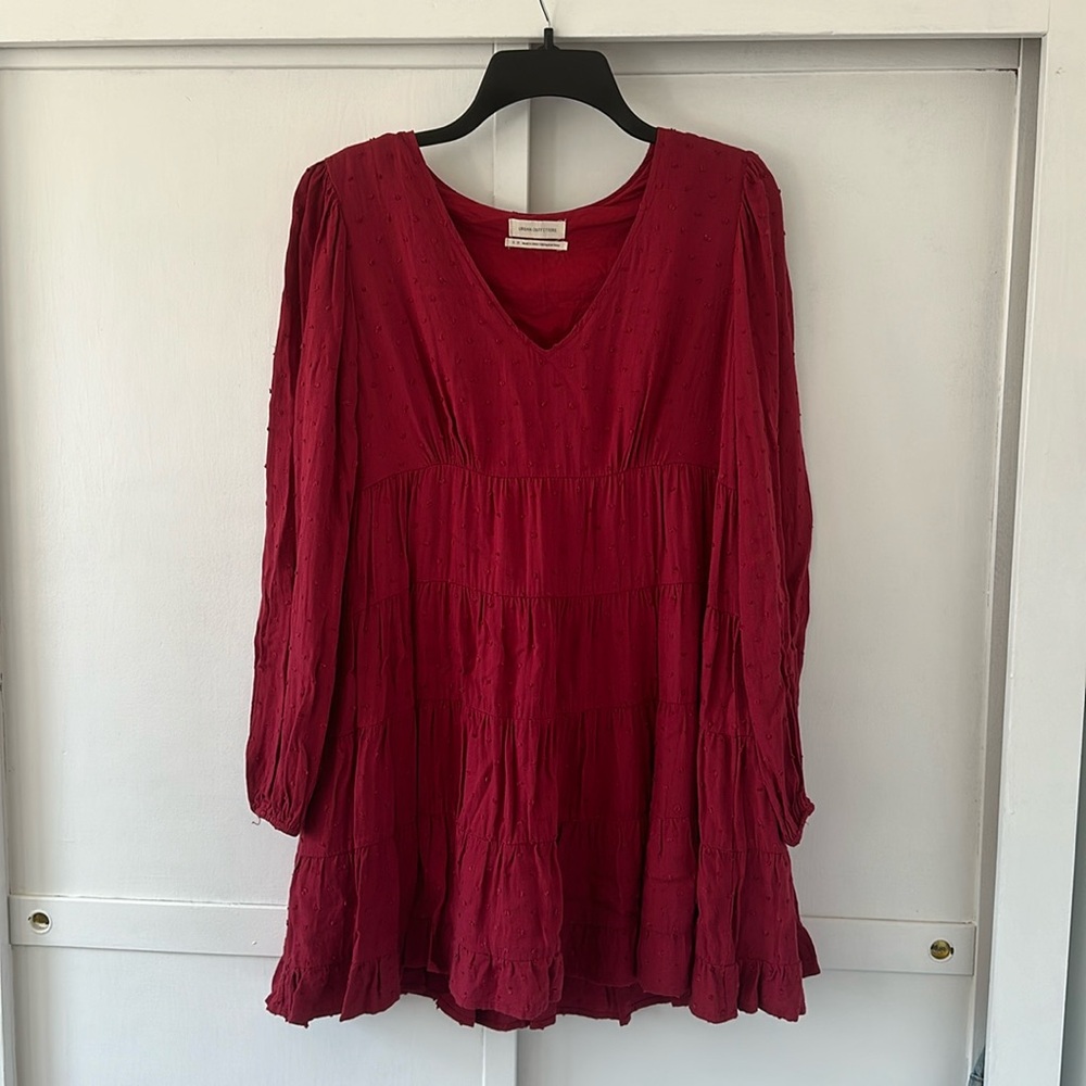 Urban Outfitters • Red Tiered Sun Dress • Size Small